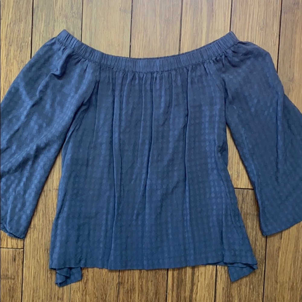 Off the shoulder bell sleeve blouse